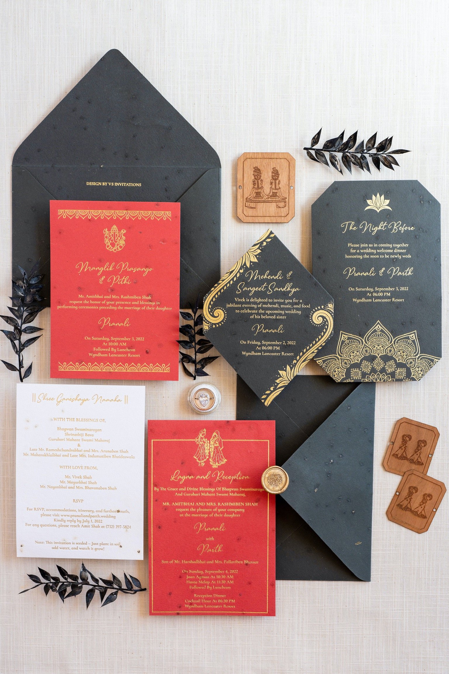custom indian wedding invitation suite