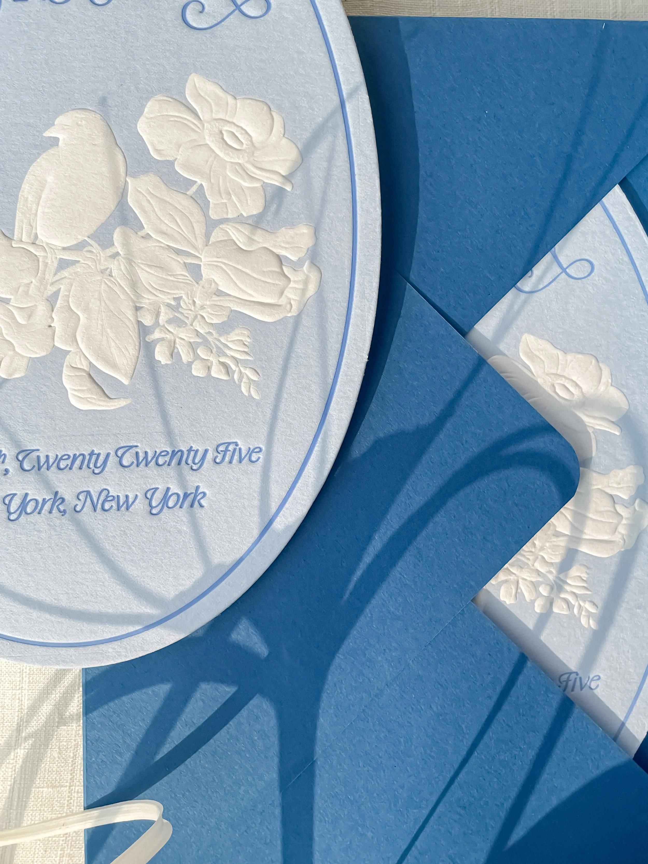 sculpted emboss save the date