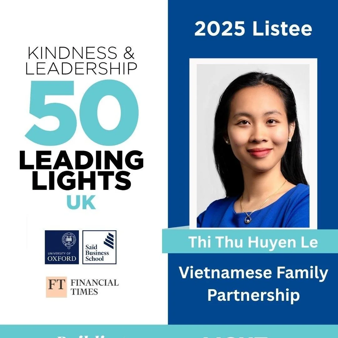 VFP News: Our Trustee is a Leading Light! ✨
We are bursting with pride to announce that our incredible Trustee, Huyen Le, has been named one of the 50 Leading Lights in Kindness Leadership for 2025! 🌟

This honour, announced on World Kindness Day, r