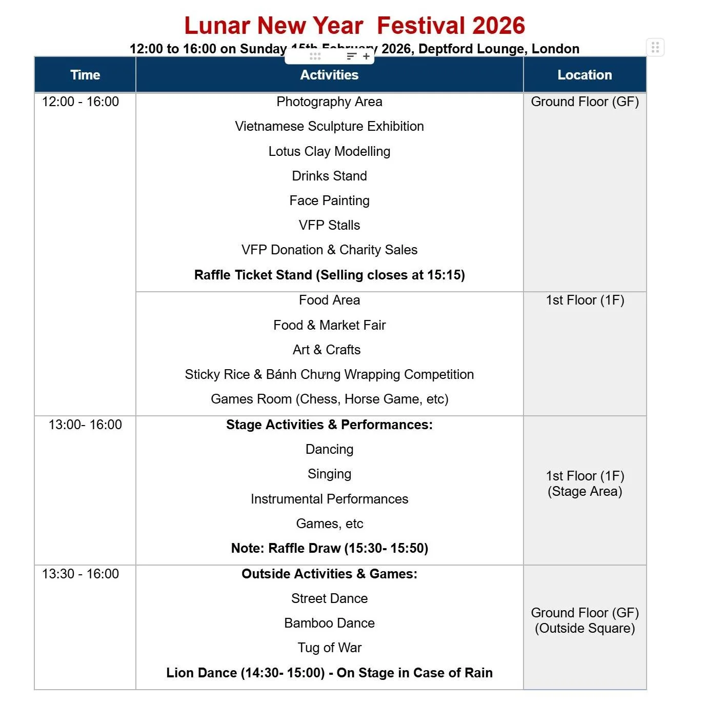 🏮 Welcome to the 2026 Tet Festival! 🏮
Happy New Year! Today is the day we bring the vibrant spirit of the Year of the Horse to Deptford. Despite a bit of rain outside, the atmosphere inside is warm, festive, and full of life. Don&rsquo;t let the we