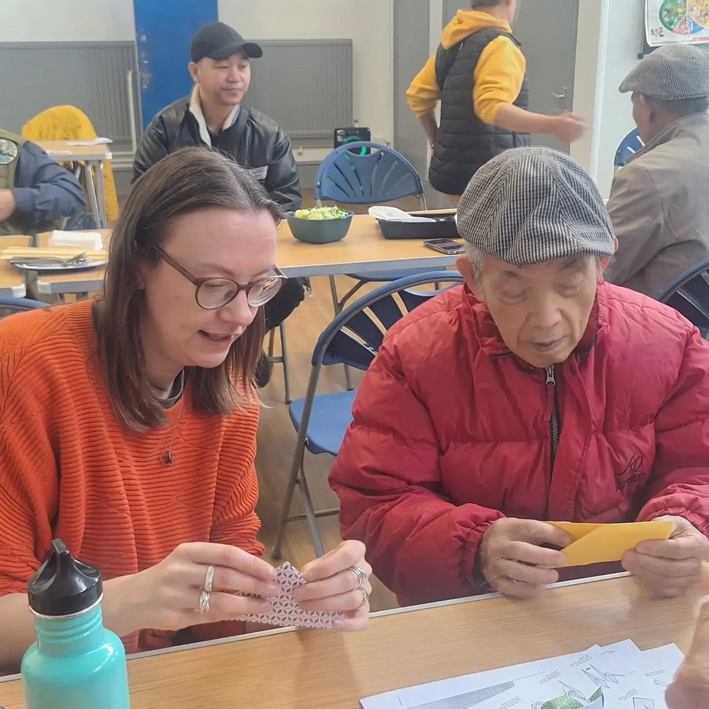 Thanks to Sophie and Roxanna from Meet Me at the Albany for visiting our weekly luncheon club. Members had fun making stuff, including knitting and boards...and savoring Bun cha ca.