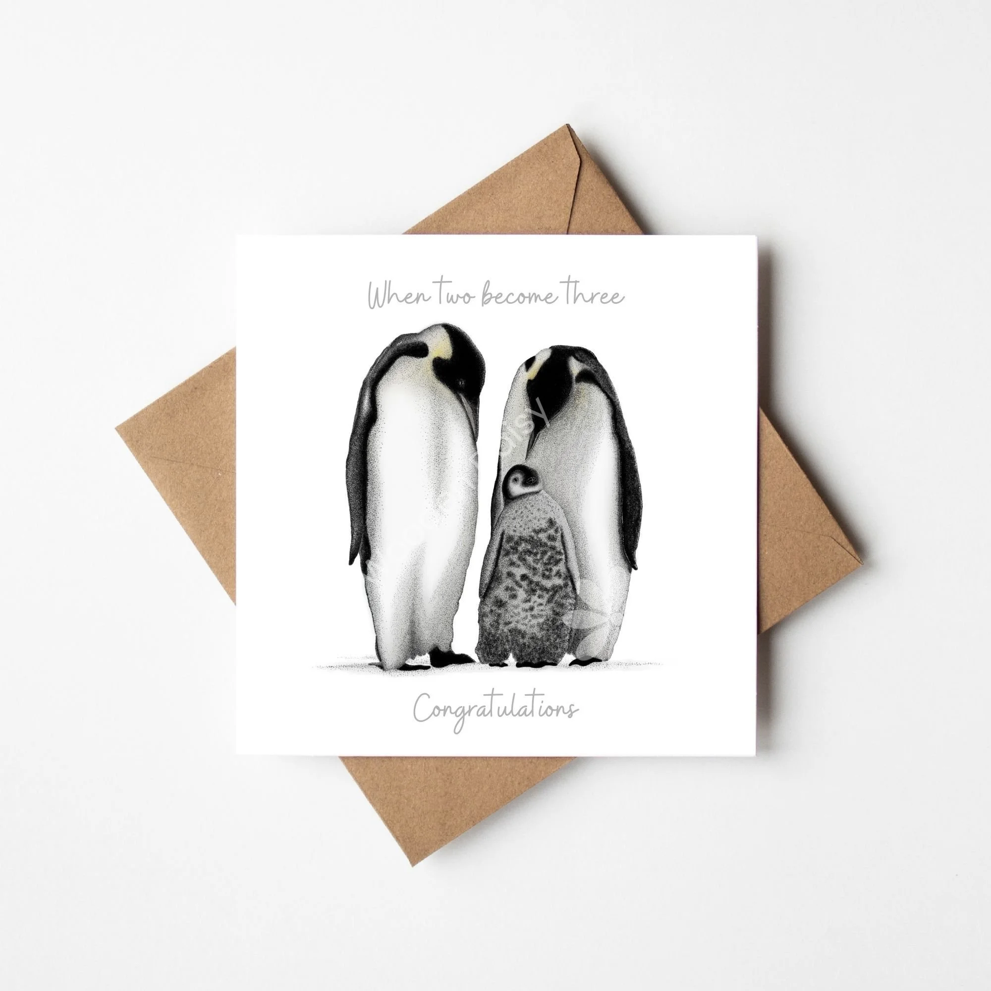 Penguin Family - New Baby Congratulations Card