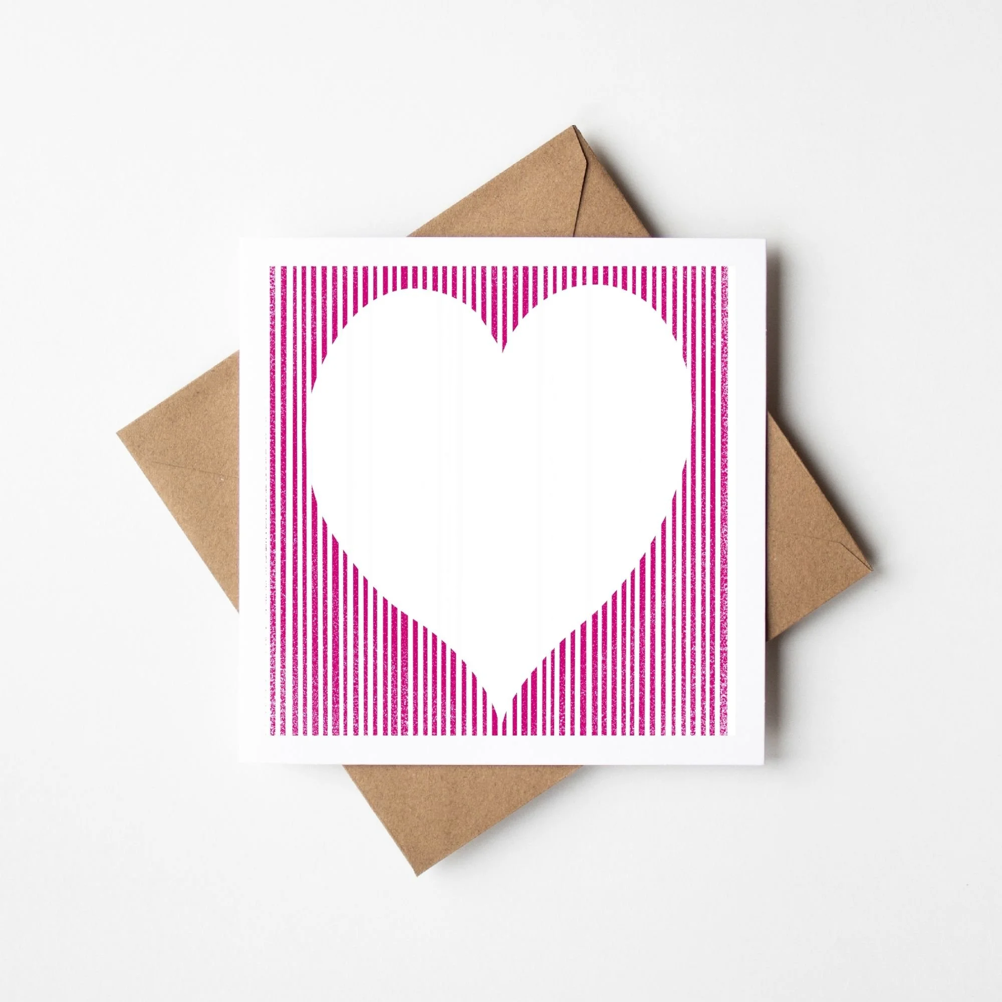 Love Heart Greeting Card - Pink