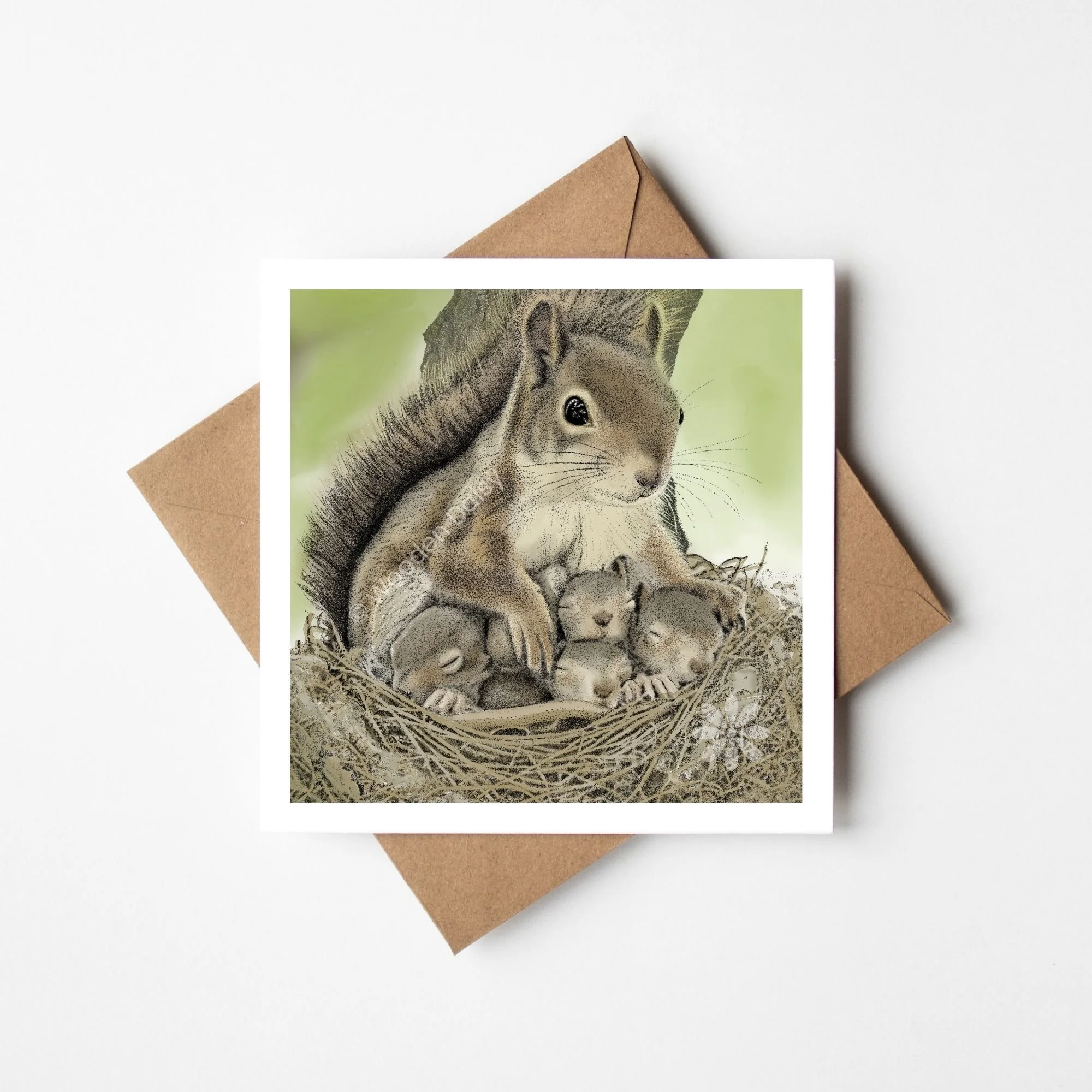 Squirrel Family Greeting Card