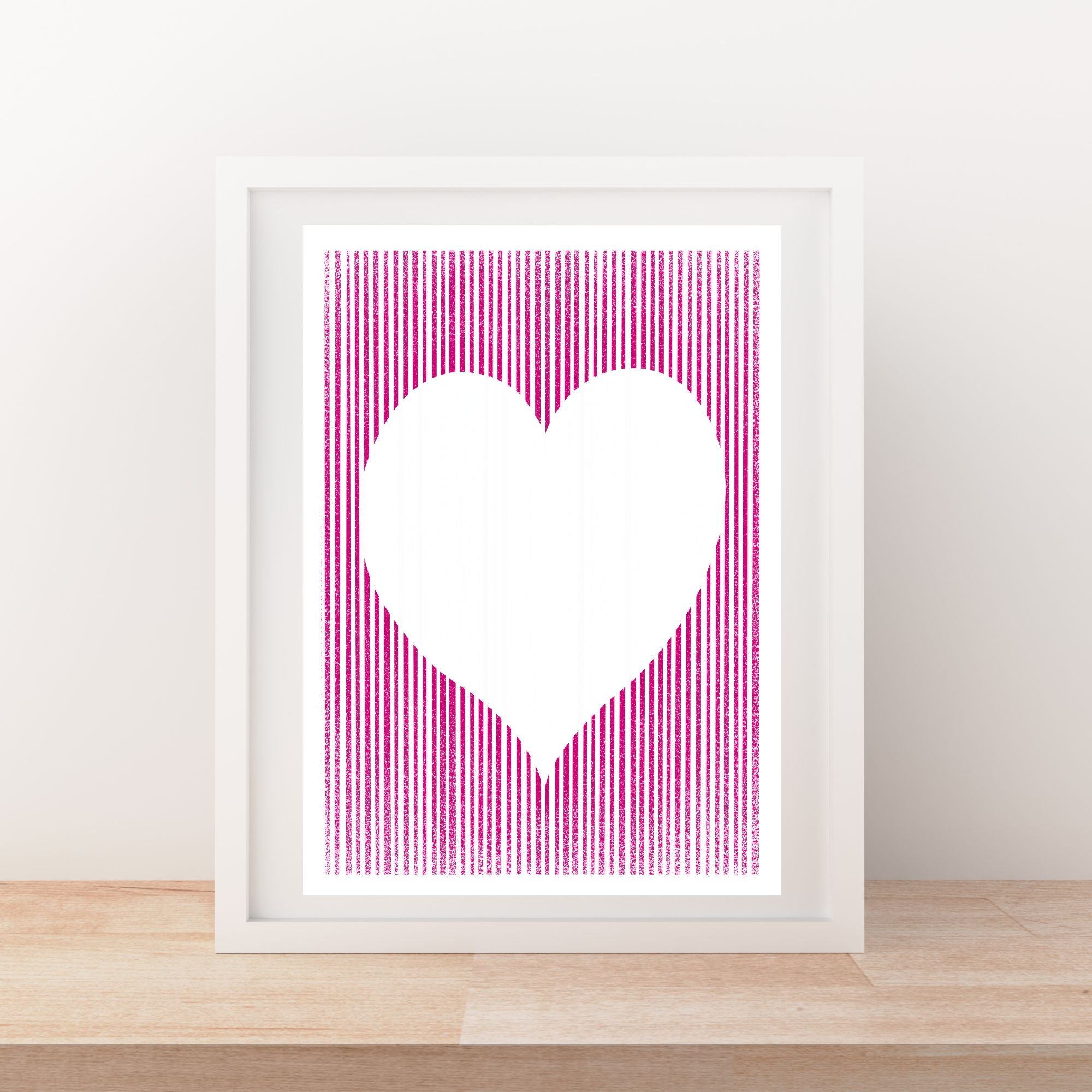 Heart Art Print - Pink