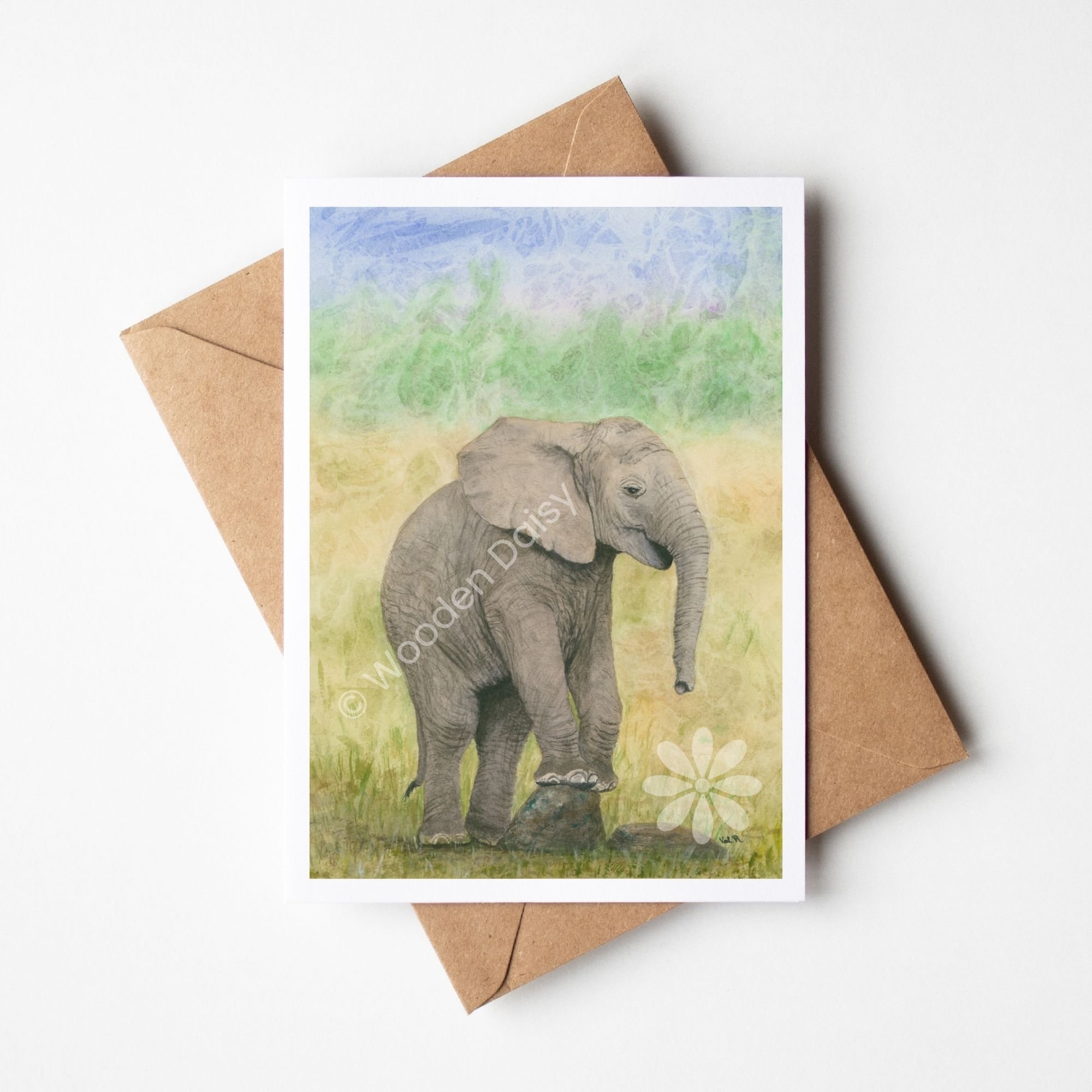 Elephant Calf Greeting Card