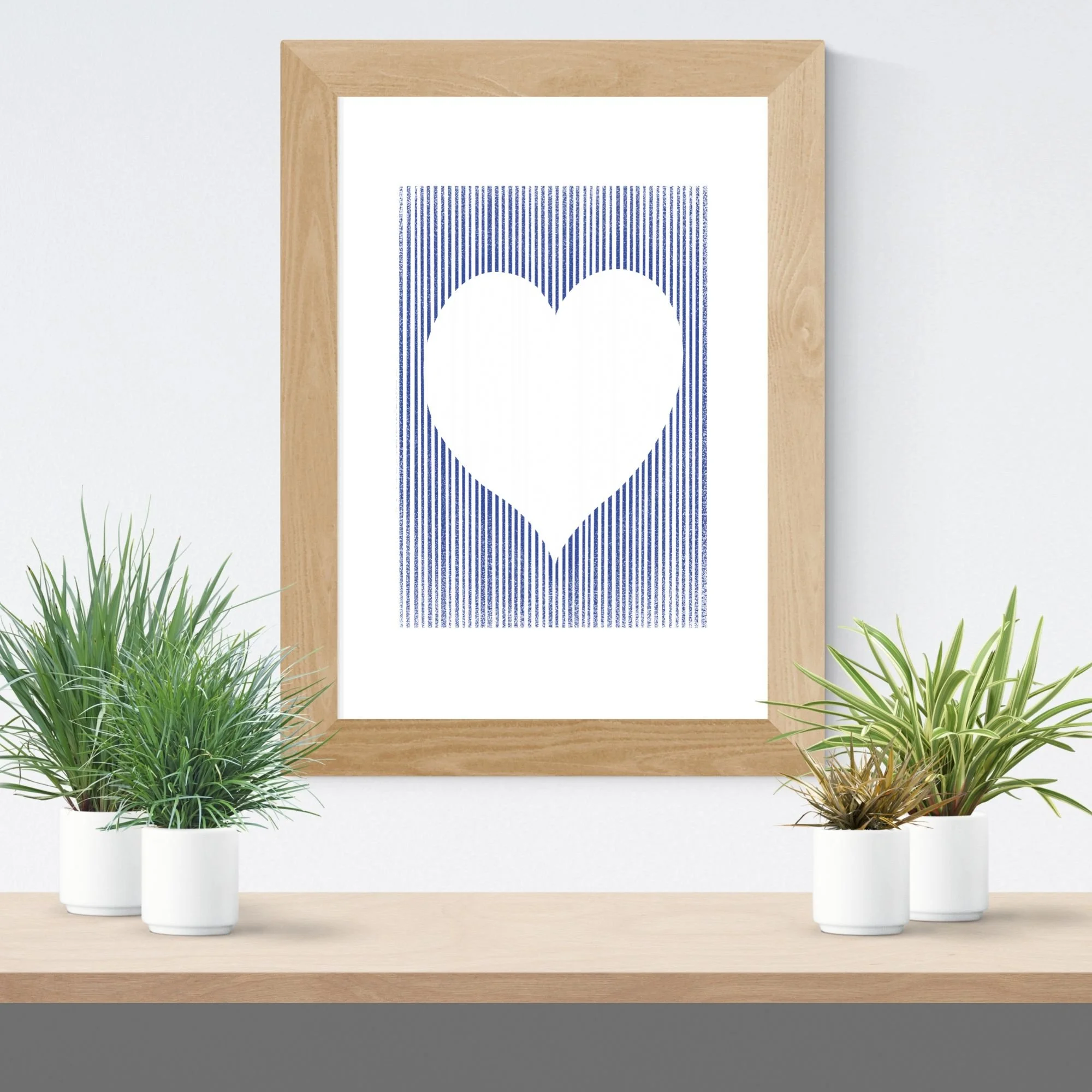 Heart Art Print - Blue