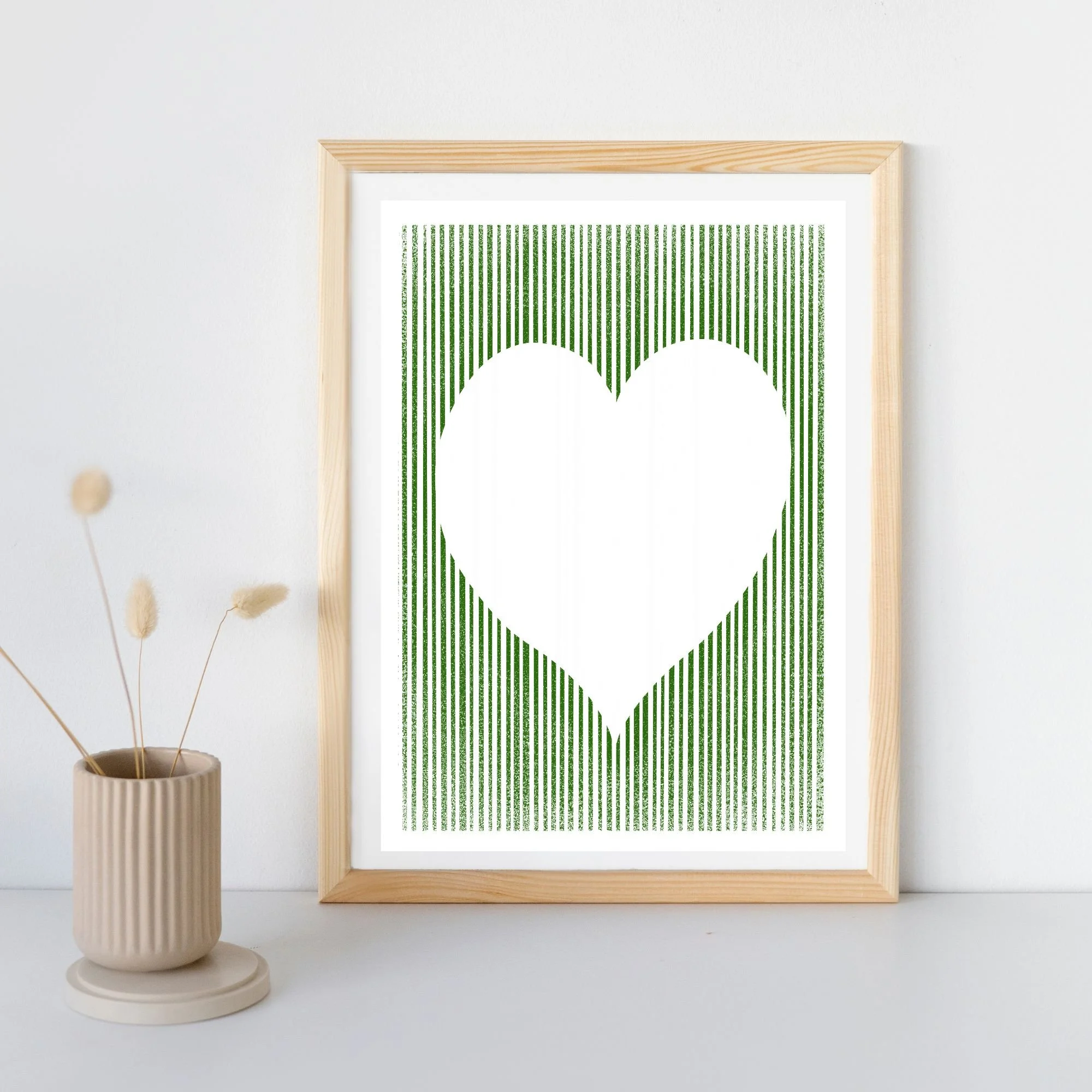 Heart Art Print - Green