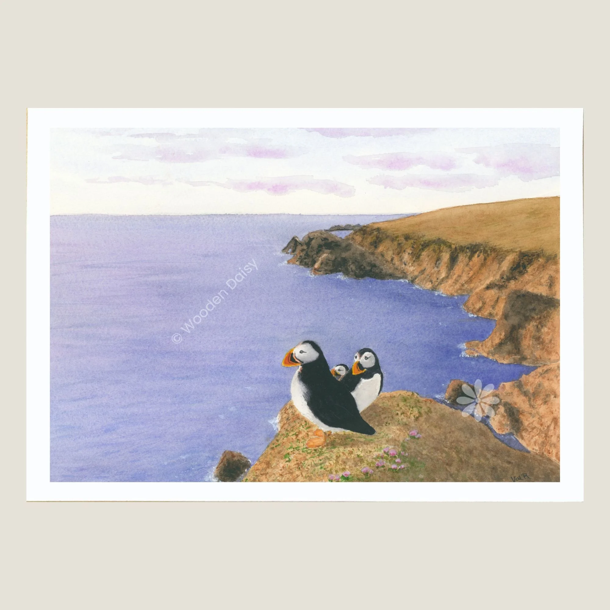 0195 2026 Puffins on Shetland ETSY Print Mockup landscape - beige-watermarked.jpg