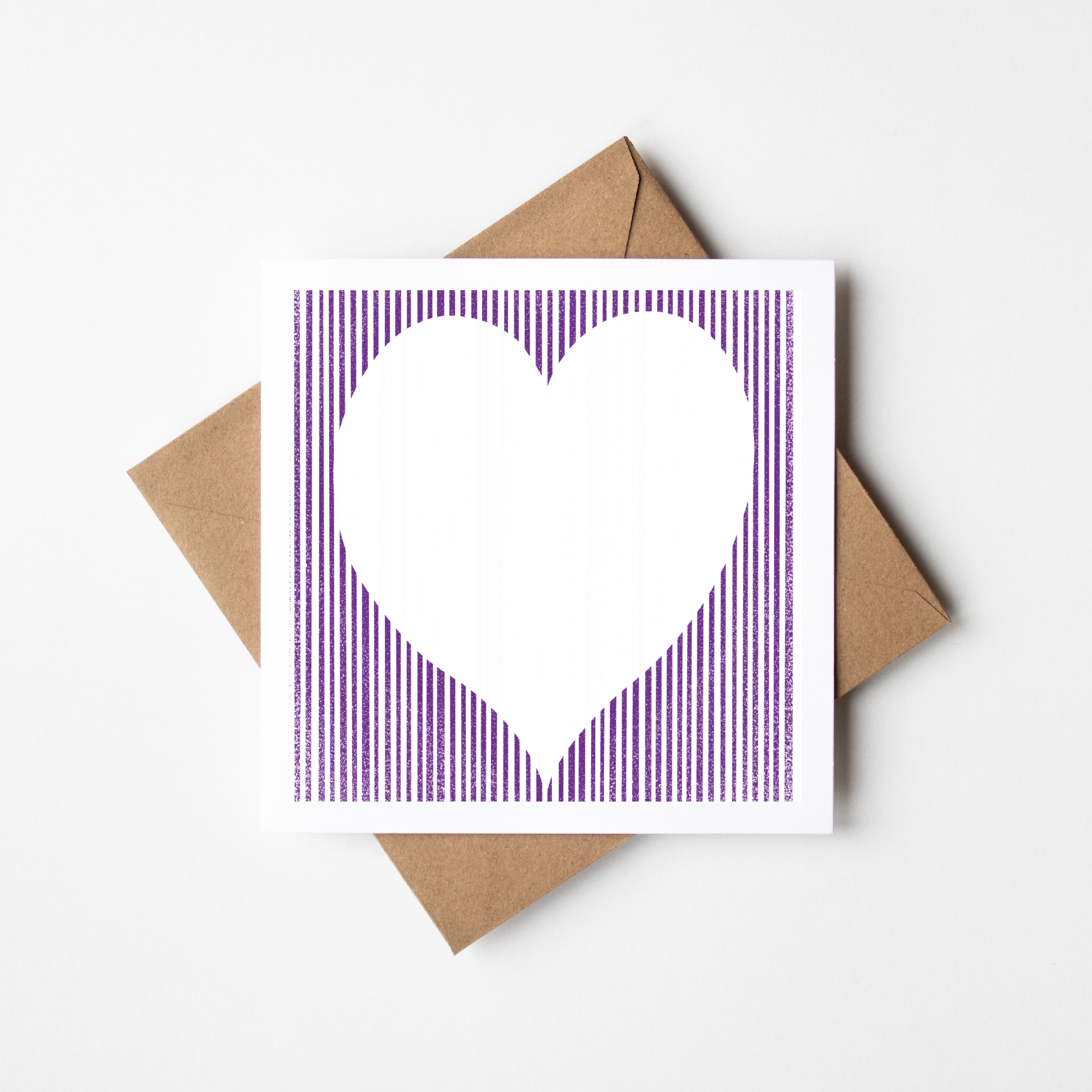 Love Heart Greeting Card - Purple