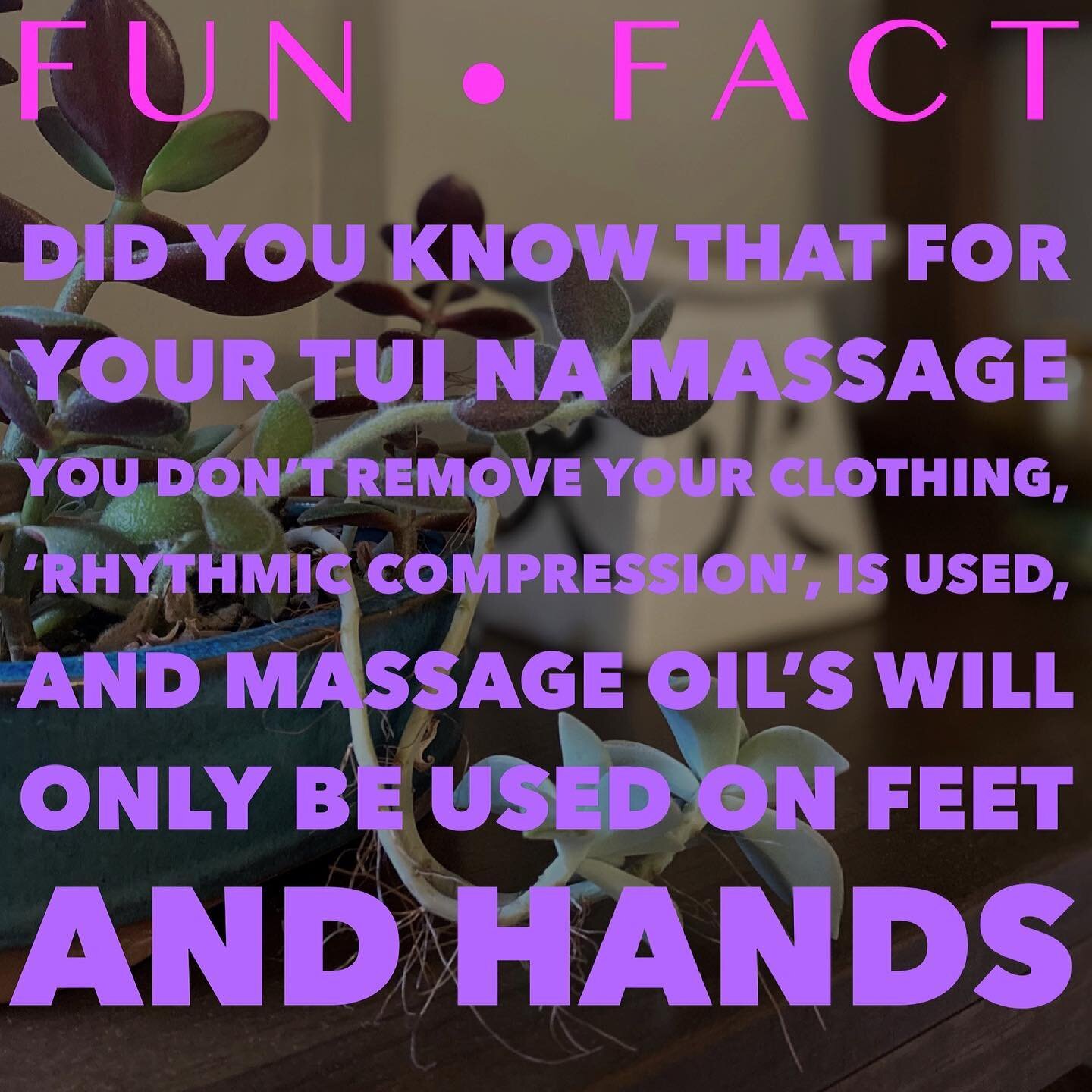 Happy Friday friends! Or should I say Venus day? Friday&rsquo;s are ruled by Venus, which is a feminine planet, this day is all about self care, self love, and reflection. 
💜
What better way to show yourself some TLC than with a Tui Na massage! Very