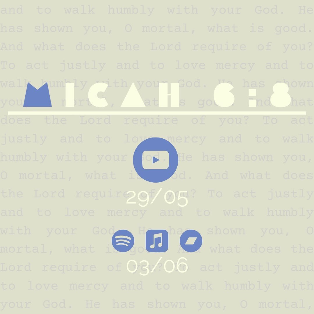 We&rsquo;ve been singing this on in church over the last few weeks and we&rsquo;re really excited for you to hear it. Micah 6:8 coming to YouTube on Sunday and all other streaming platforms Friday! 

#throughitall #micah68 #newmusic