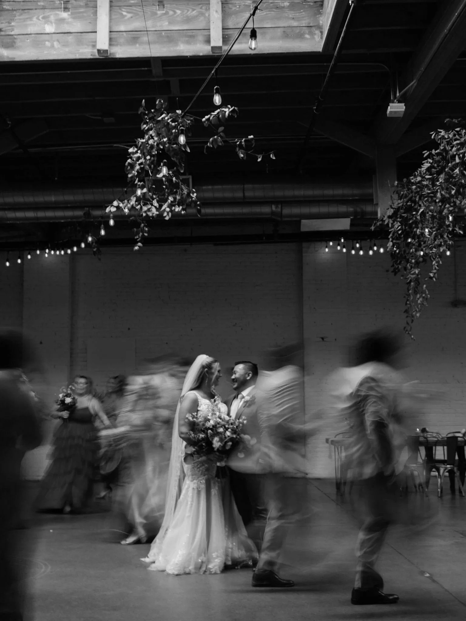 Texas wedding photographer captures first dance at San Antonio industrial wedding venue