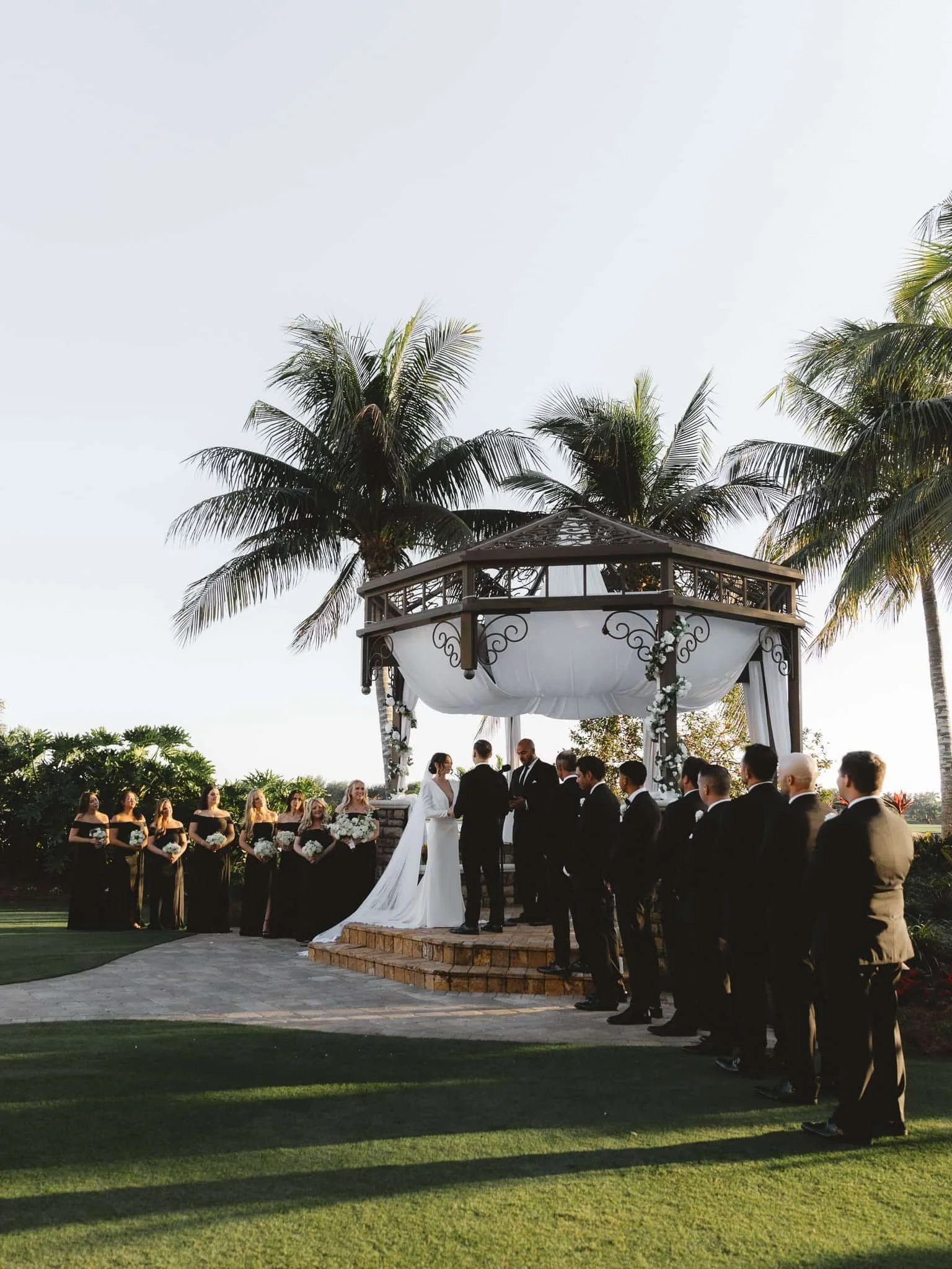 editorial wedding photographer Heritage Bay Golf Club wedding ceremony first kiss Naples Florida