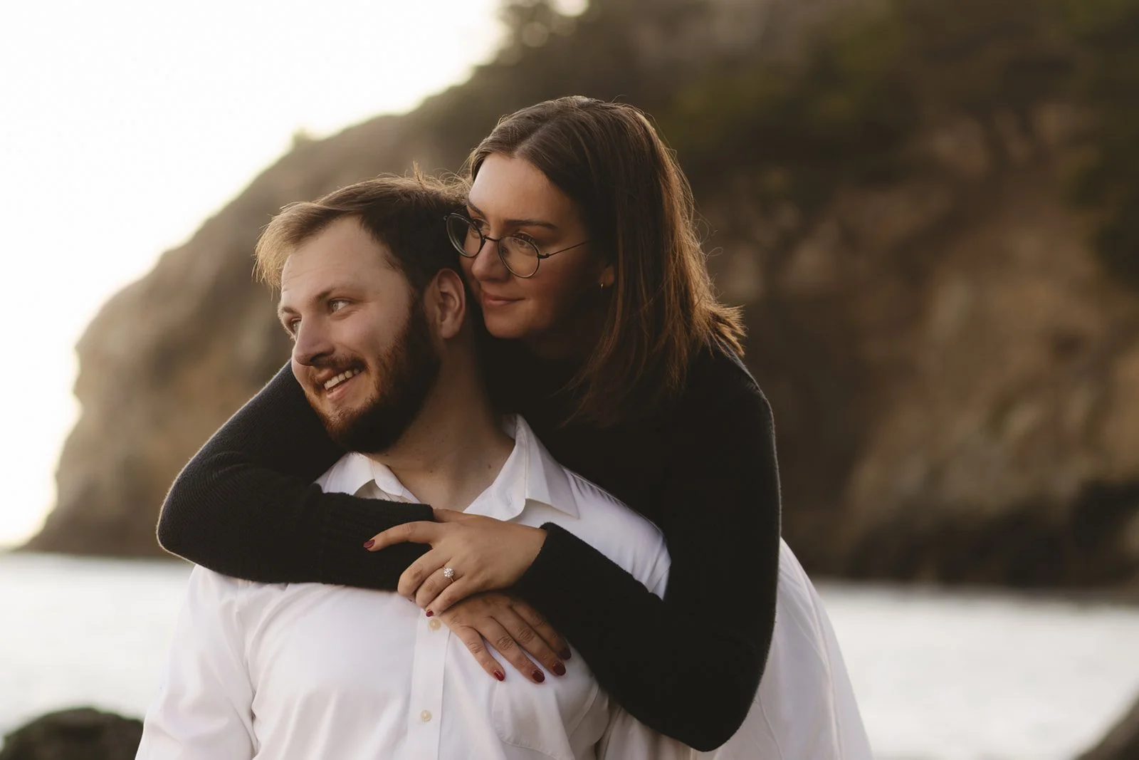 A Golden Hour Engagement Session at the Mill Valley Public Library