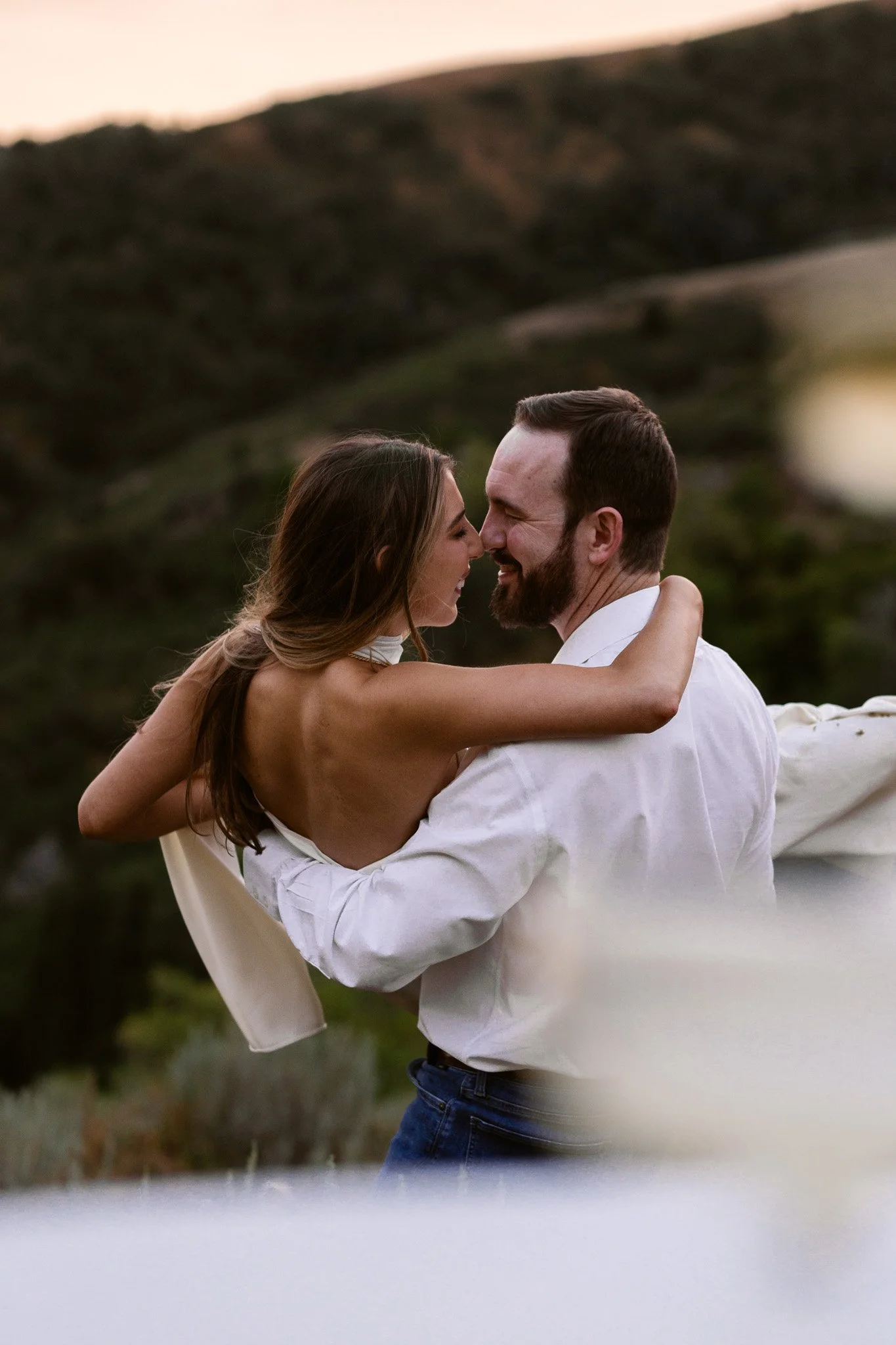 Park City Utah Engagement Pictures wtih Champagne Tower