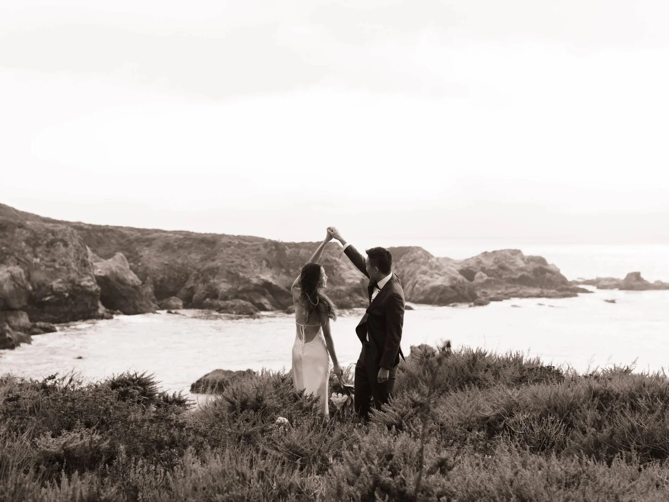 Big Sur Garrapata State Park Wedding Couple Photography Coastal Cliffs