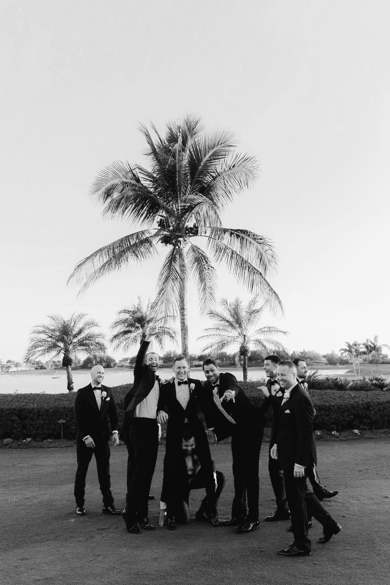 heritage bay golf club naples florida wedding photography groomsmen photo on golf course after wedding ceremony | By Jenna Roden