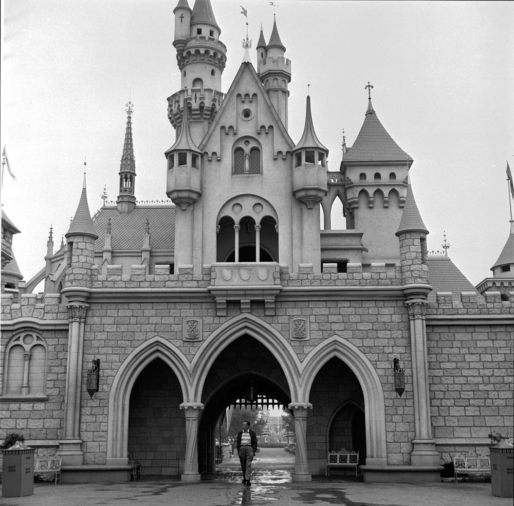  Surveying Disneyland before opening for the day in 1956   