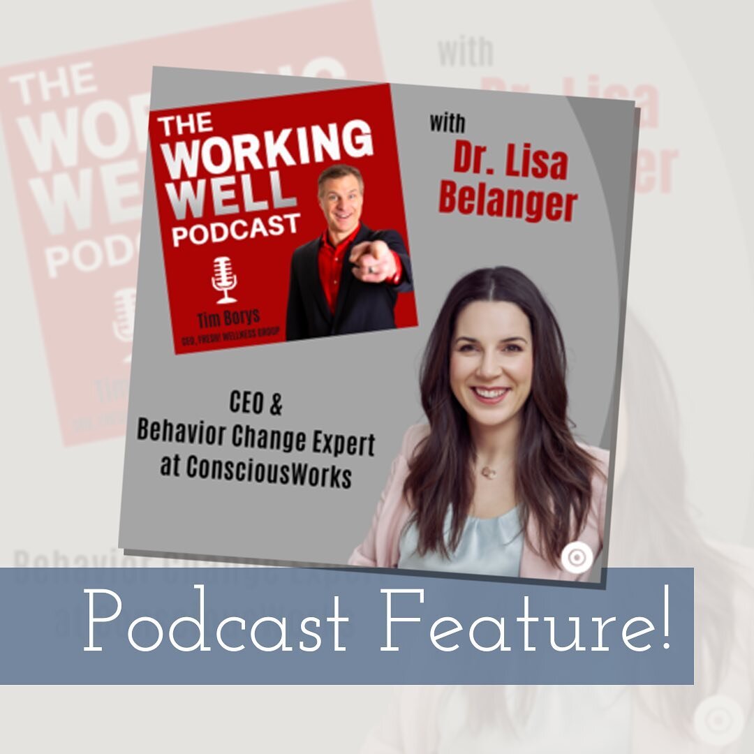 Our CEO, @drlisabelanger Dr. Lisa Belanger, was recently featured on @timborys 'The Working Well Podcast'! Throughout the episode 'The Science of Habits and Positive Behaviour Change in Work &amp; Life' they explore habit development, burnout, commun