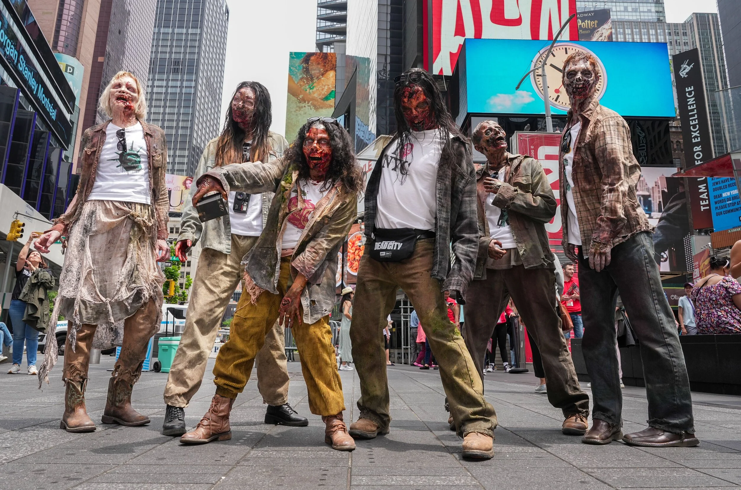 Walkers Invade New York City Amidst The Premiere of AMC's 'The