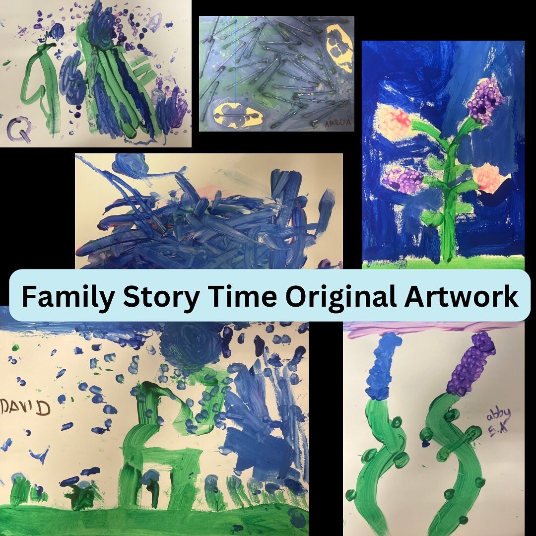 We hope you enjoy these original works of art from Family Story Time. If you are the artist, please pick by Friday, March 22nd.