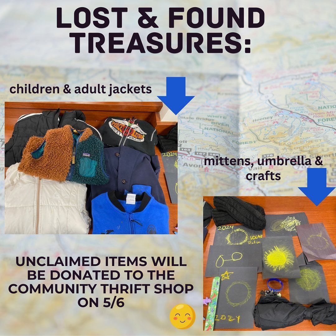 Do we have your child&rsquo;s winter jacket, mittens or umbrella? Take a close look at our lost &amp; found items &amp; please pick up by Saturday, May 4th