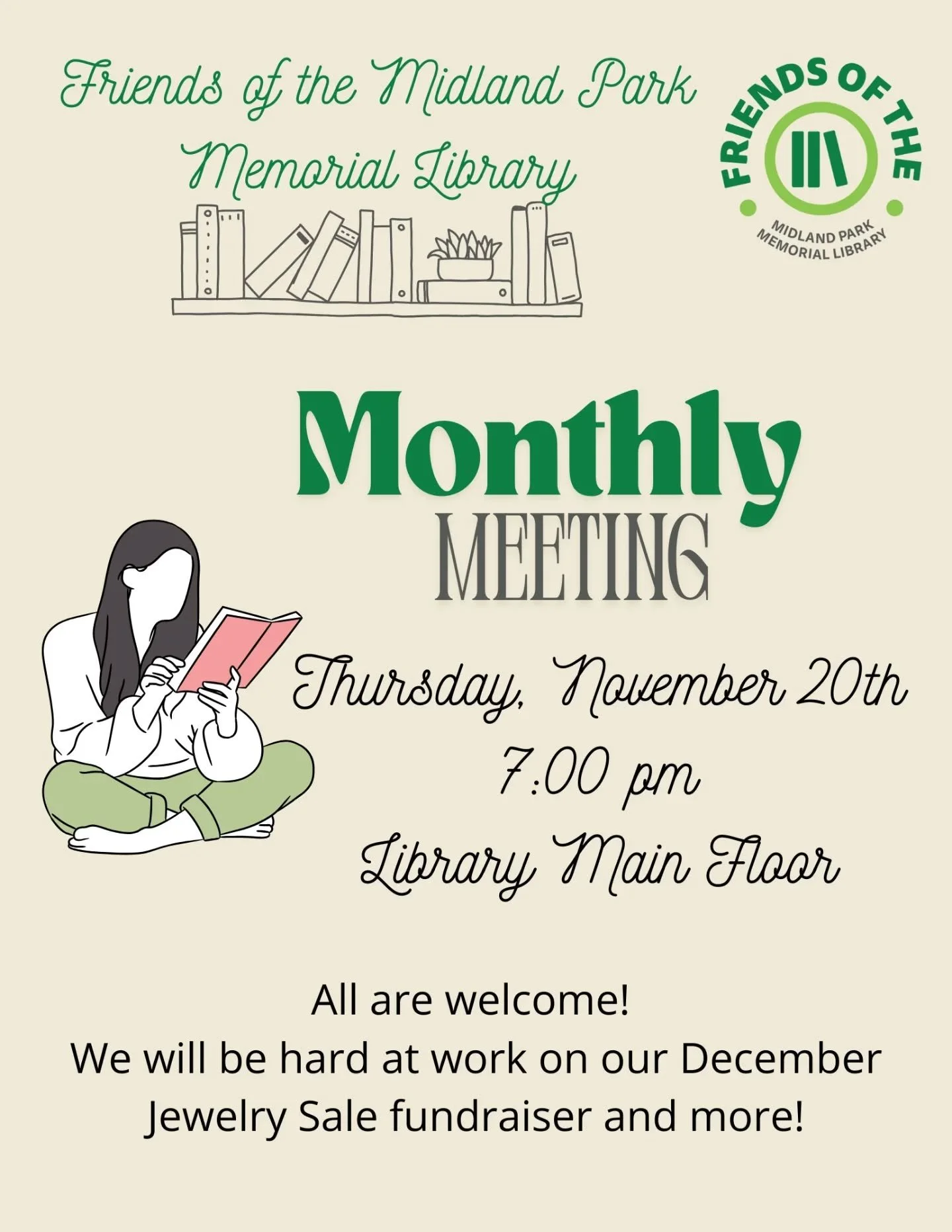 This Thursday we will be holding a Friends of the MPLib meeting !! We hope to see you there

#community #friends #library #libraryfriends #meeting #fund #fundraising