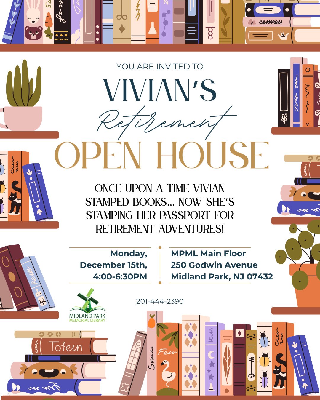 Join us at 4 pm today for Vivian's retirement party!! This event is open to everyone, so we hope to see you there~~⁠
⁠
#retirement #retire #retirementparty #midlandpark #nj #bergencounty #party #opentoeveryone #openhouse