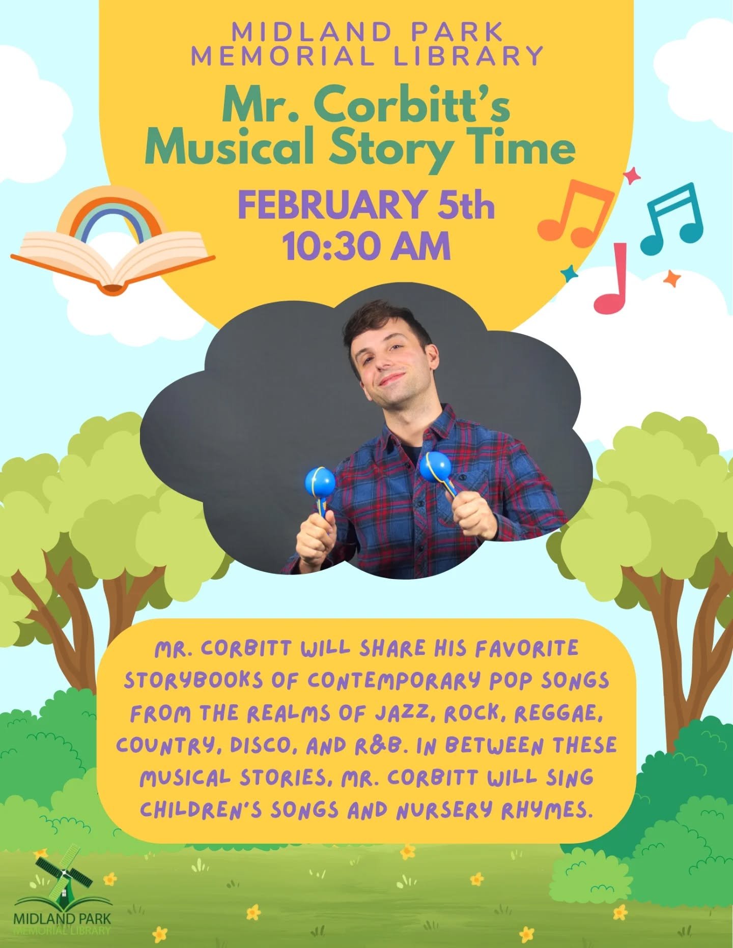 Next week in place of Movers and Shakers, Mr Corbitt will be coming in and hosting a musical storytime!!!

#sᴛᴏʀʏᴛɪᴍᴇ #musical #musicalstory #toddlerfun #storytime