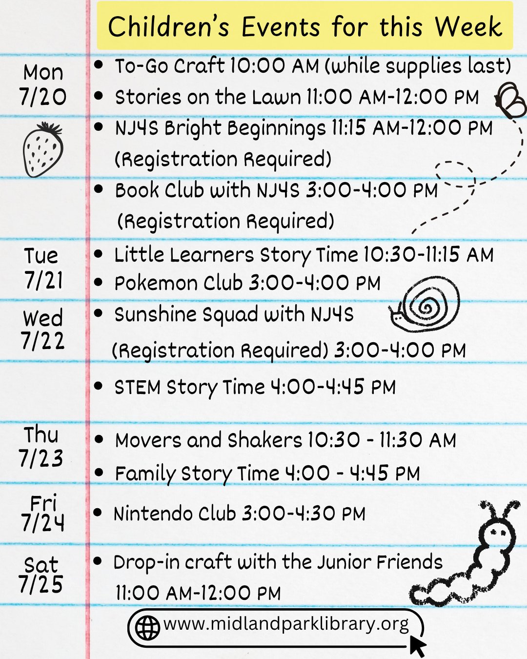Join us for one of our many children's programs this week!