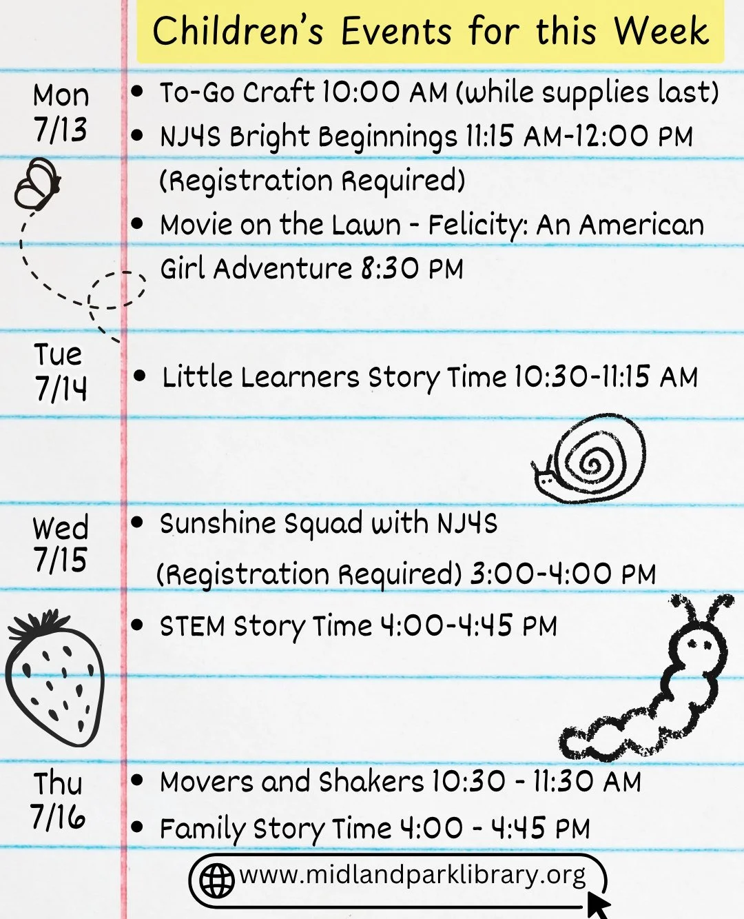 Come and join us at the library this week for one of our many children's programs!