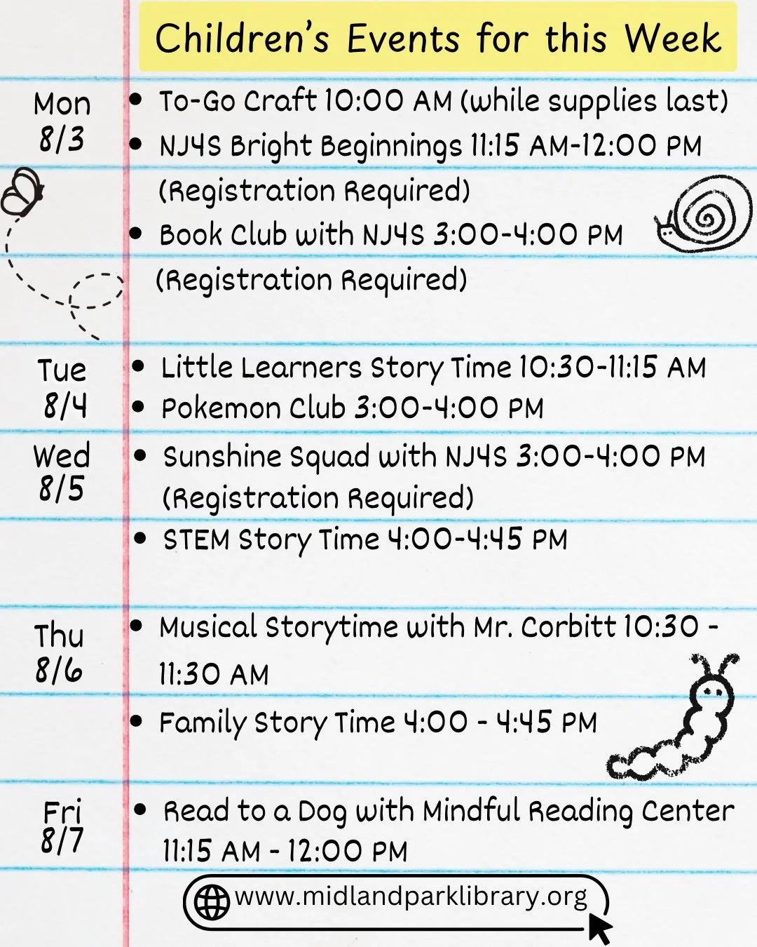 Come and join us for one of our many children's programs this week!