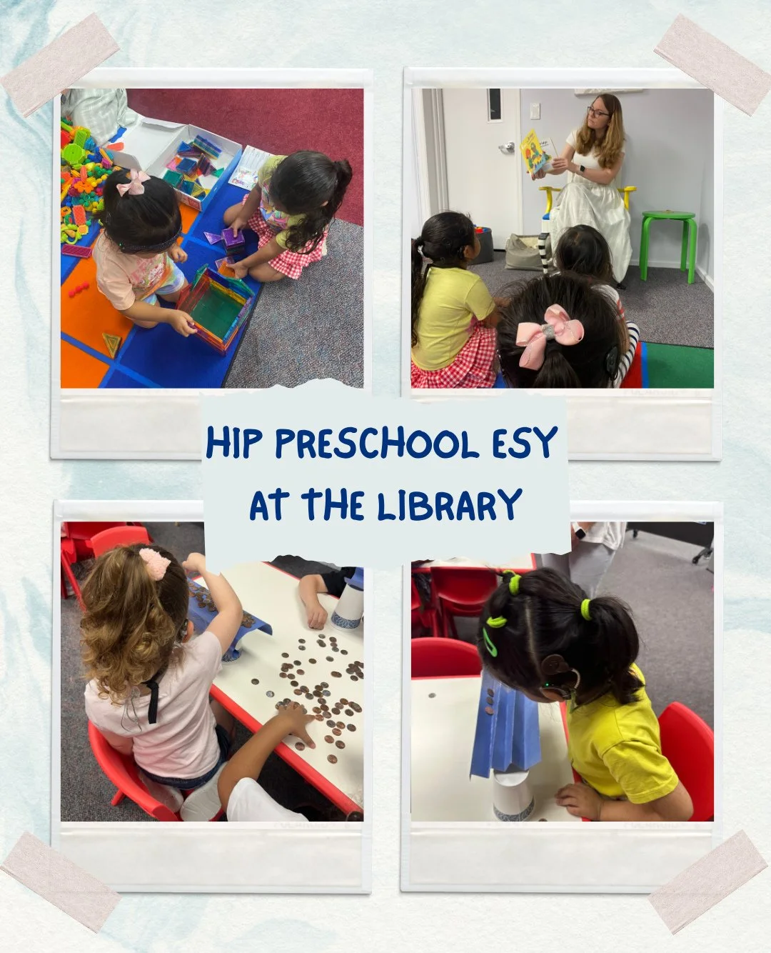In July, Midland Park Memorial Library had the pleasure of hosting the HIP (Hearing Impaired Program) Preschool on Wednesdays!⁠
⁠
They listened to stories, worked on projects, and played with toys centered around STEM 📖⁠
⁠
We enjoyed having them and