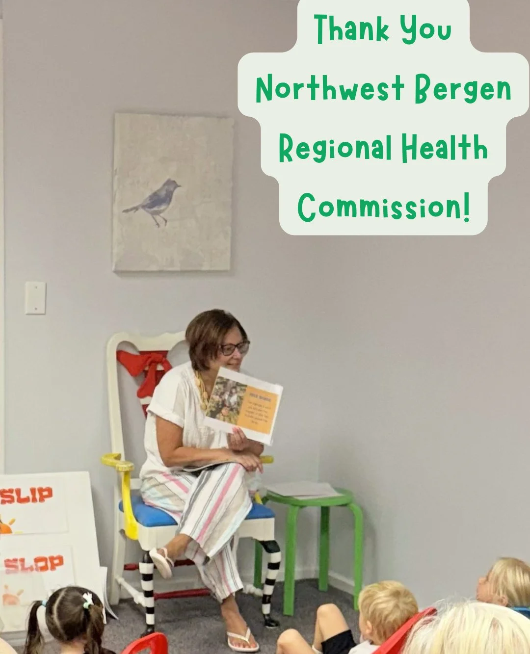 On July 14th and July 30th The Northwest Bergen Regional Health Commission came to visit the Midland Park Memorial Library during storytime and shared some tips about Sun Safety ☀️⁠
⁠
We read some stories, learned how to have fun in the sun while sta