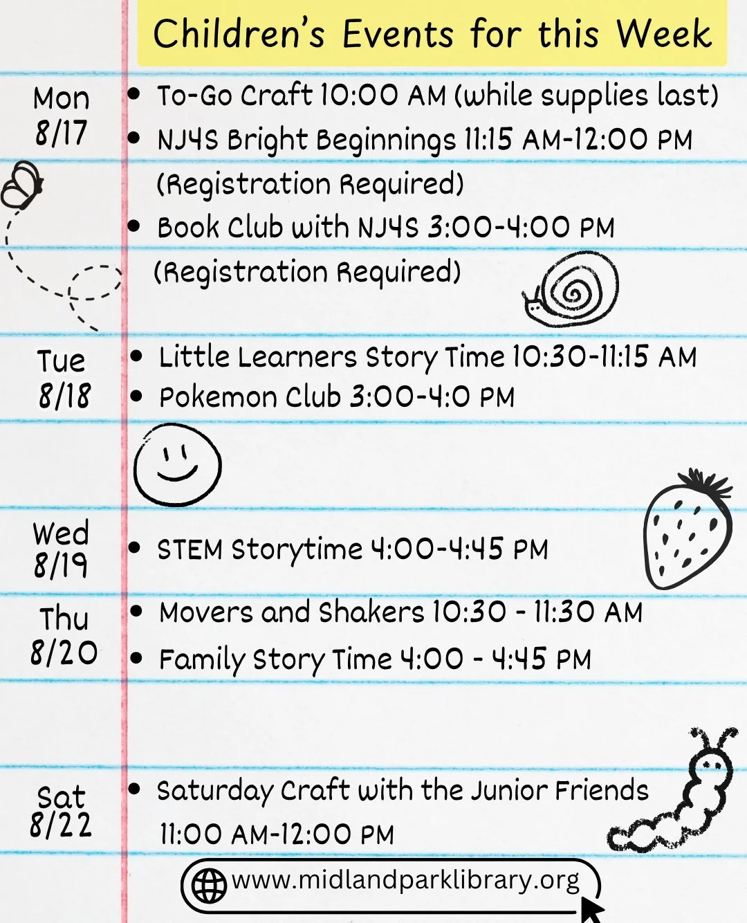 Join us at the library for one of our many children's programs this week!