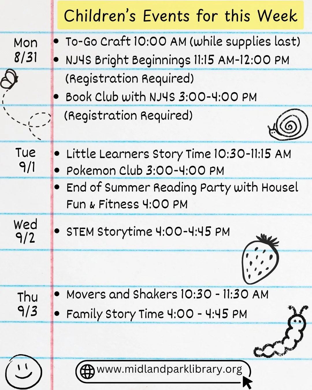 Join us for one of our many children's programs this week!
