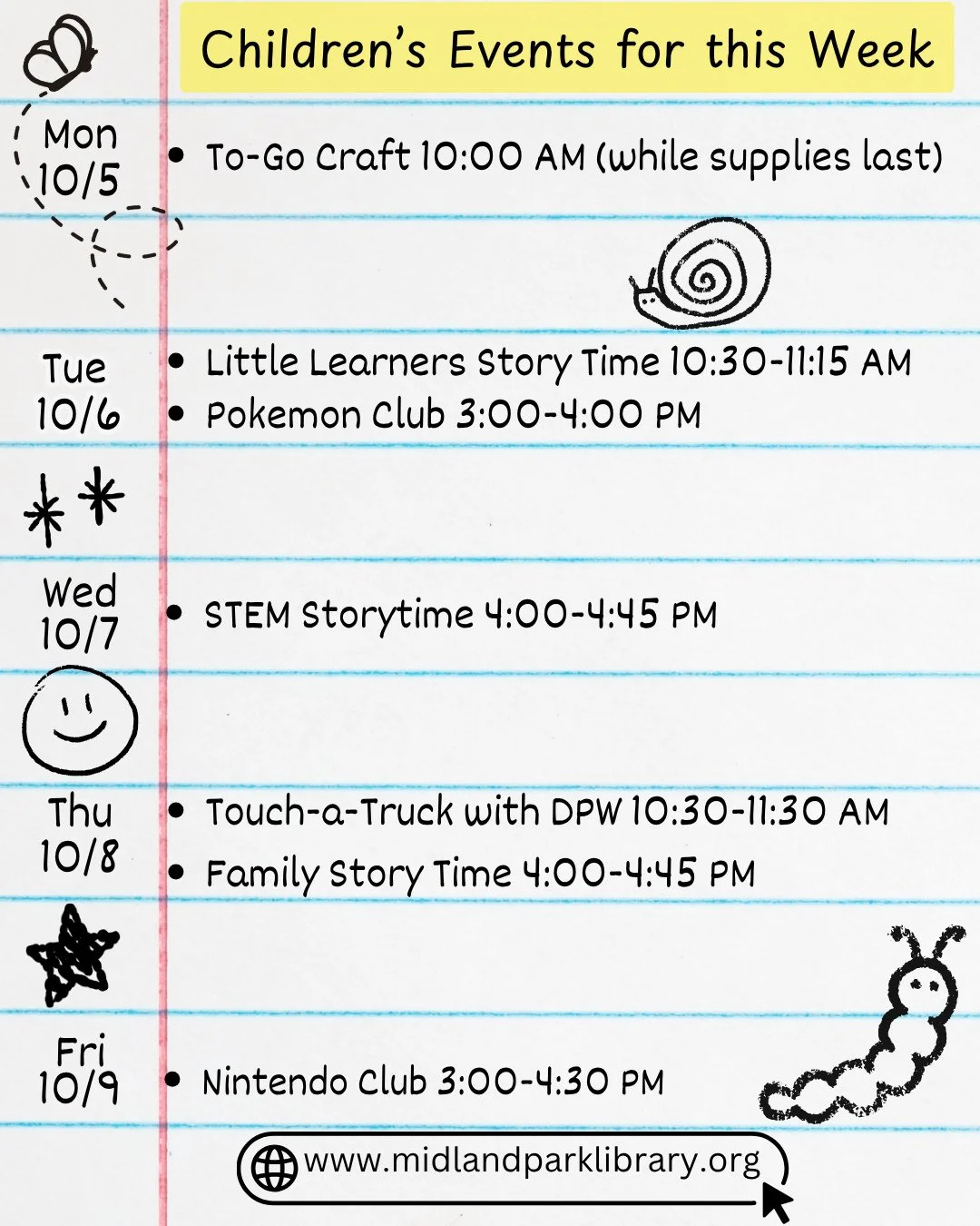 Join us at Midland Park Memorial Library for one of our children's programs!