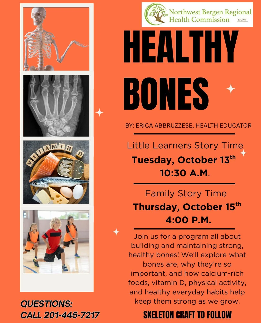This week at Midland Park Memorial Library we have the Northwest Bergen Regional Health Commission visiting us during storytime!⁠
⁠
They'll be here on Tuesday, October 13th and Thursday, October 15th for a program all about building and maintaining h