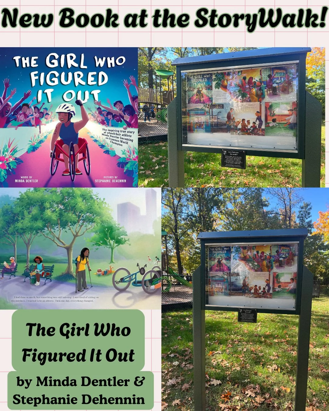 There is a new book at the StoryWalk in Wortendyke Park!!⁠
⁠
Go check out The Girl Who Figured It Out by Minda Dentler and Stephanie Dehennin 📖