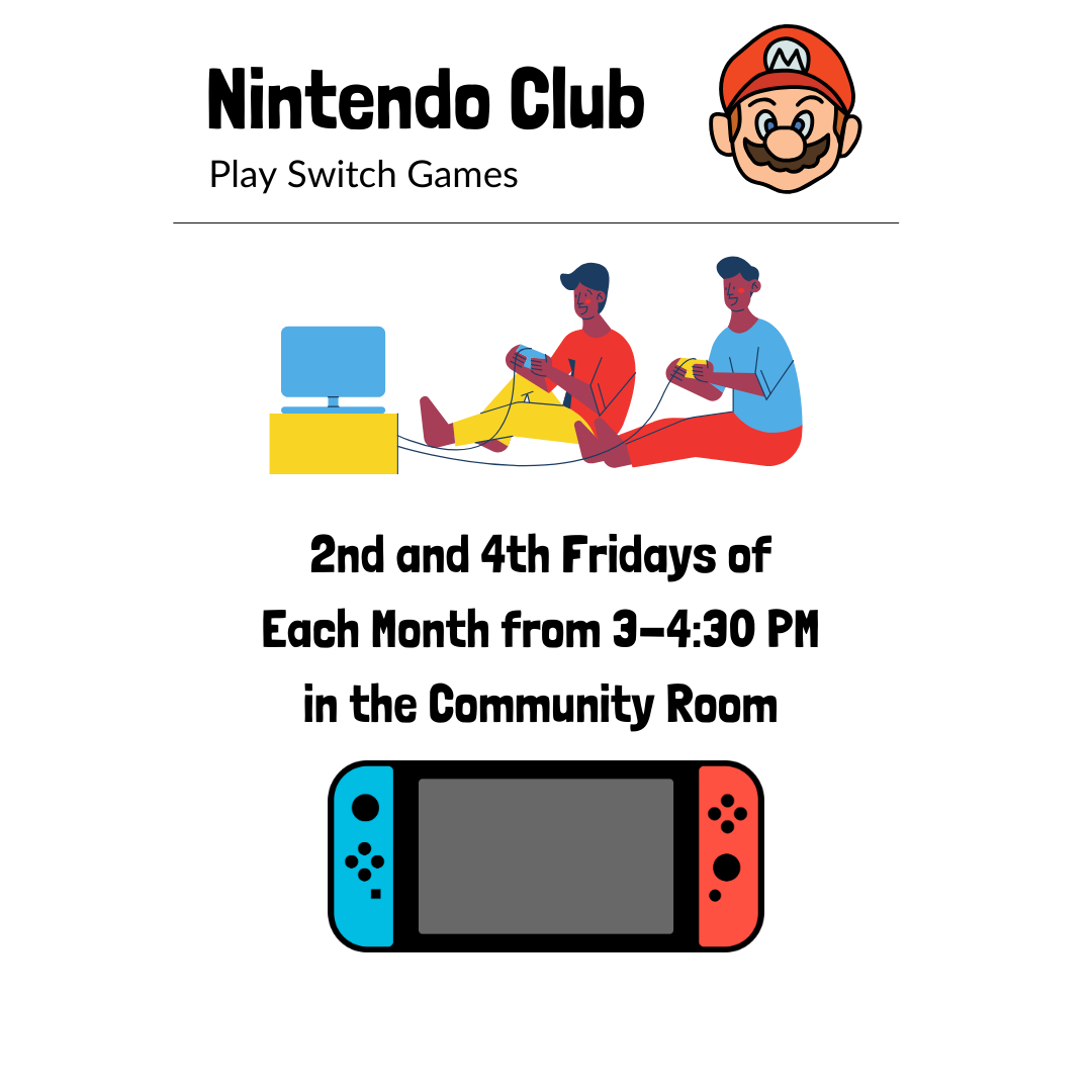 Nintendo Club — Midland Park Memorial Library in Bergen County New ...