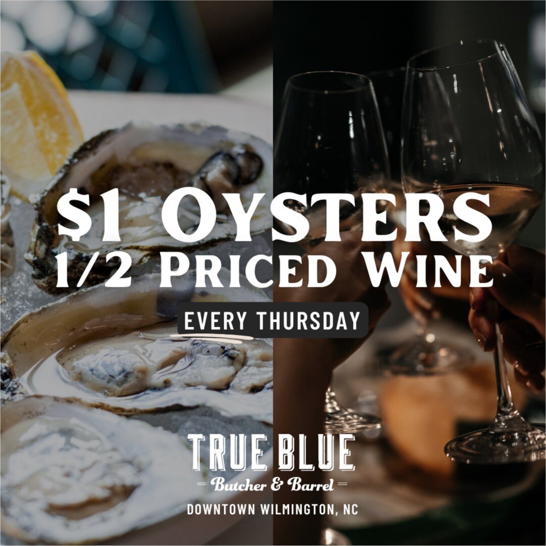 If you thought our weekend drink specials were good, wait until you check out this unbeatable weekday deal! ☝️ We NOW have $1 locally sourced oysters and half priced bottles of wine (under $60) EVERY Thursday. 🤩 The perfect date night or excuse to c