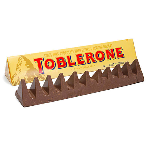 Toblerone Géant – Barre Chocolat au Lait avec Nougat au Miel Et Aux Amandes  – Recette Classique – Idée Cadeau Noël – Chocolat à Offrir – 1 x 4,5 kg