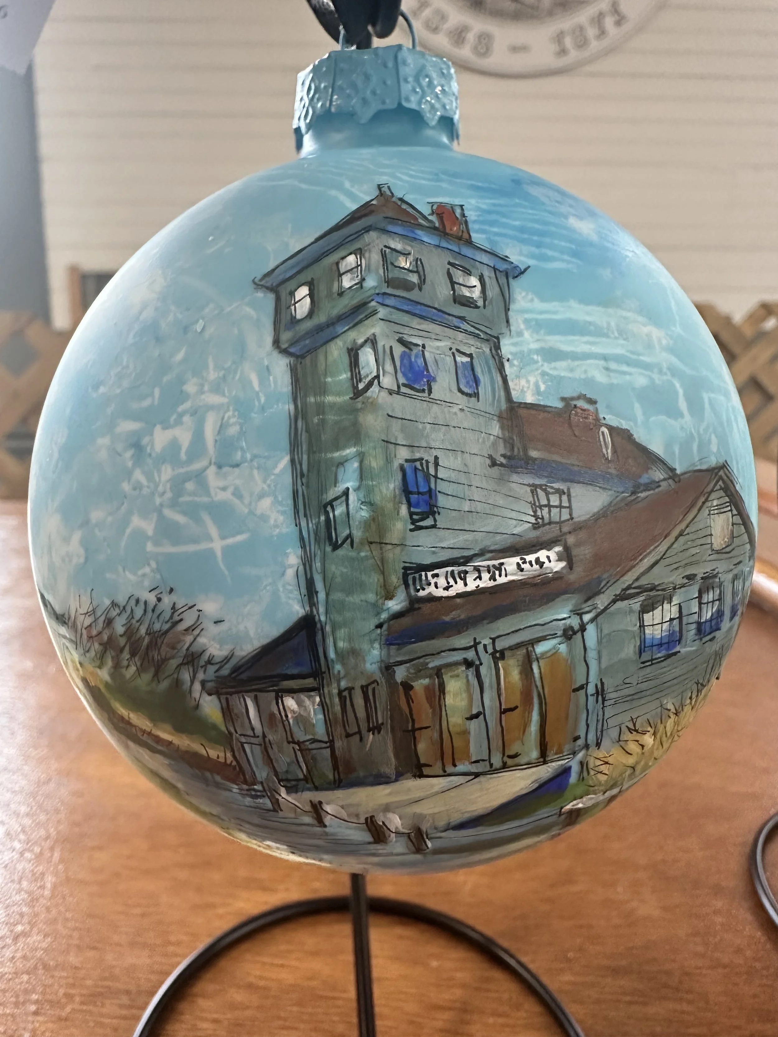 Lifesaving Station Handpainted Ornament