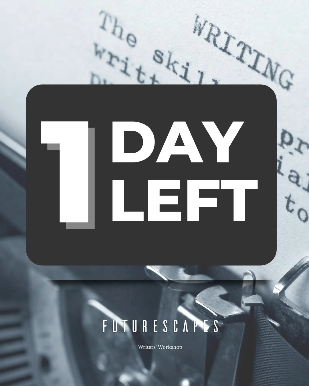 🚨 One day left. 🚨⁠
⁠
Applications for Futurescapes close tomorrow, and prices increase after Jan 31.⁠
⁠
Apply by the deadline and, if accepted, you&rsquo;ll get a FREE bonus class with your workshop.⁠
⁠
If your gut is saying &ldquo;I should probabl