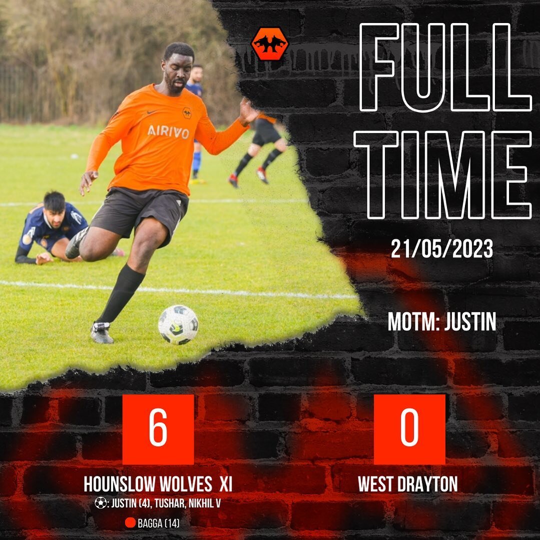 Its a @j_dankyi92 masterclass 😍 

Great cameo performance from @bagga.08 🔥 

A win next Thursday secures promotion 🤞🏽

We go again 🐺🧡 

#sundayleague #football #soccer #sundayleaguefootball #grassrootsfootball #futbol #grassroots #hounslow #wol