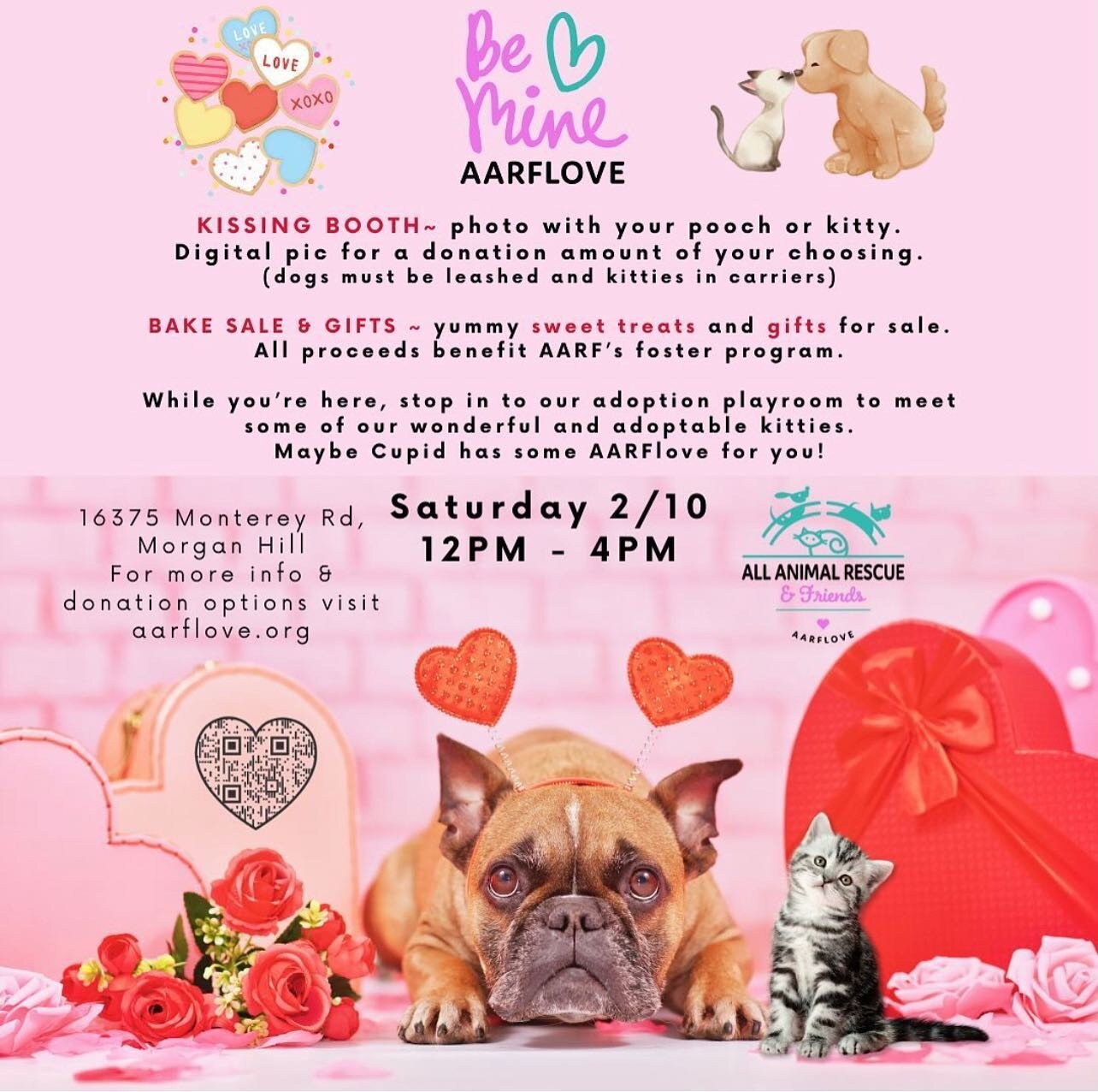 Find the &ldquo;woof of your life&rdquo; or your &ldquo;cat&rsquo;s meow&rdquo; at the AARFlove event on Saturday February 10. Adopt a furry friend and get a Valentine for life ❤️🐱🐶 #buylocalmorganhill #choosemorganhill #95037 #aarflove #cityofmorg