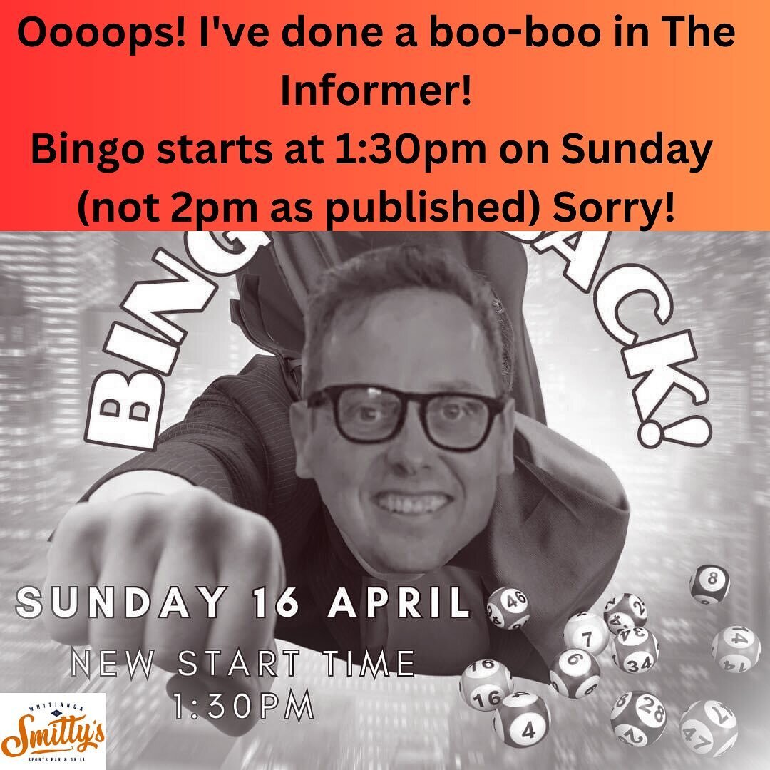 For our Bingo fam &hellip;. my mistake! Please note start time will be 1:30pm.
Sorry for confusion and good luck to you all!! ☺️