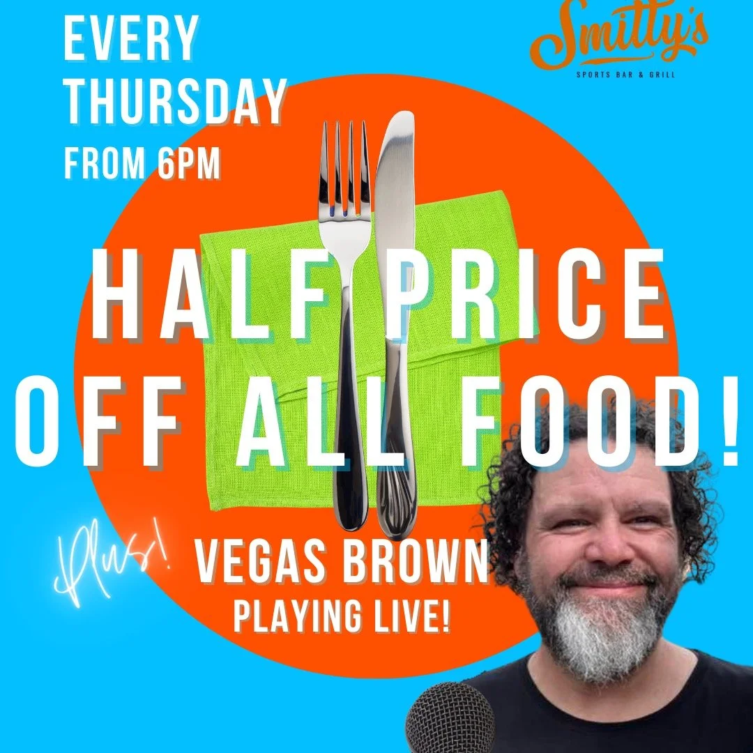 🎉 THURSDAY = WEEKEND KICK-OFF 🎉
Slide into Smitty&rsquo;s this Thursday and get your weekend started early! 🍻
👉 From 6pm, enjoy half price on ALL menu items. Yep, every single one.
And to turn things up a notch, the one and only @vegasbrown will 