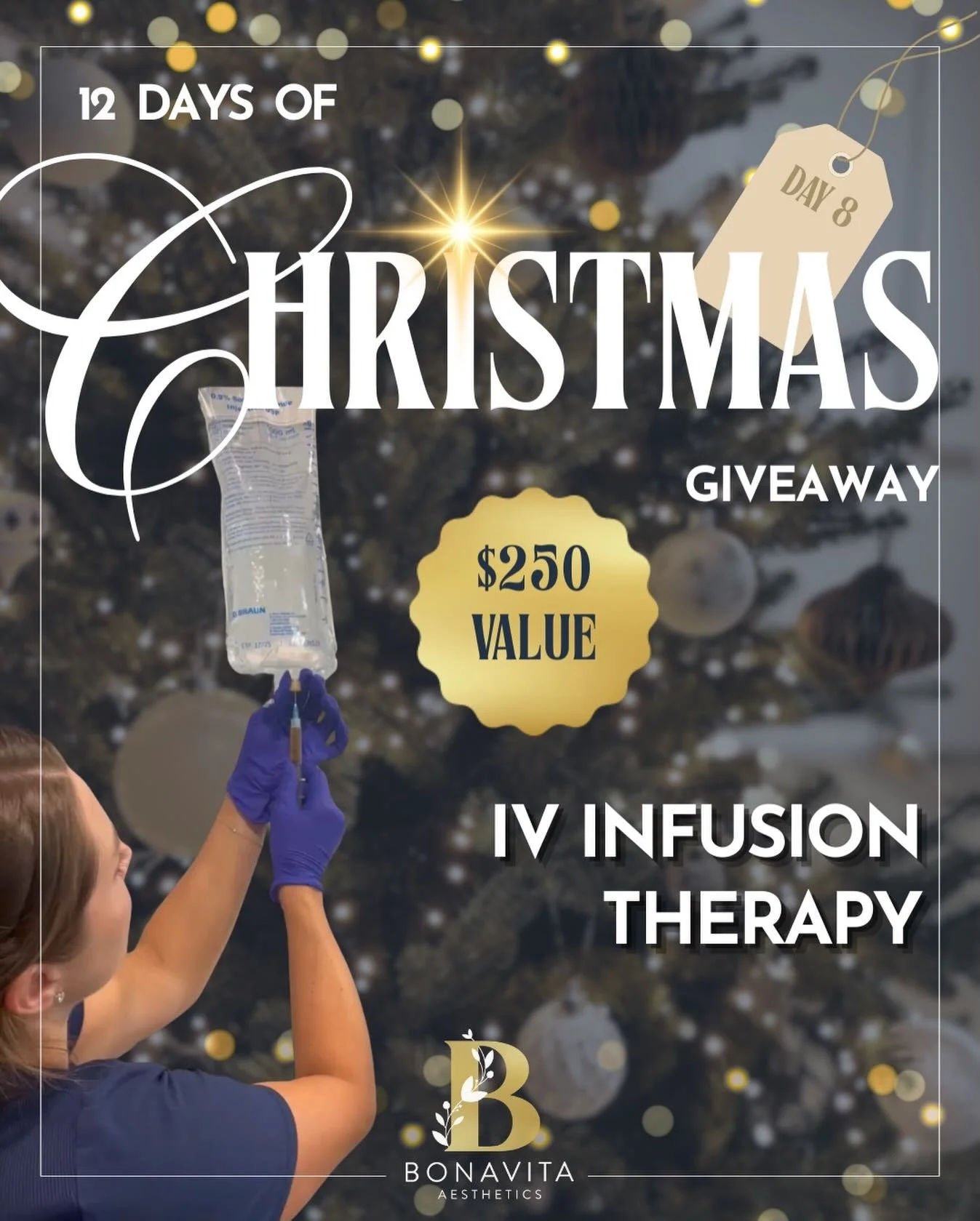 On the EIGHTH Day of Christmas, BonaVita gave to me&hellip; ✨ an IV Infusion Therapy Session!

💪🏼💧 Boost your immunity for the Holiday Season with one of our Custom IV Infusion sessions valued at $250!
&nbsp;
Here&rsquo;s how to enter:
👍🏽 Follow